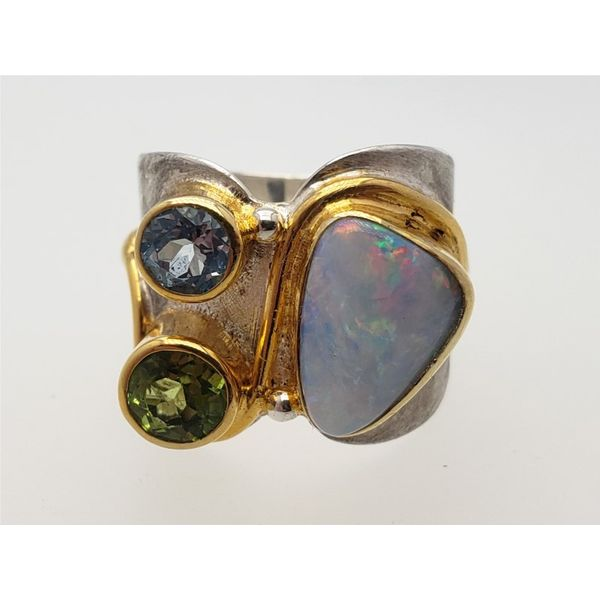 Sterling silver and vermeil ring with gemstones Image 3 Roberts Jewelers Jackson, TN