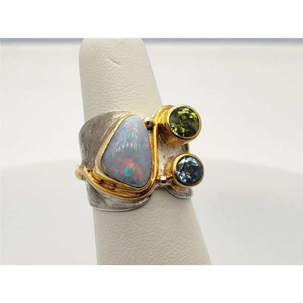 Sterling silver and vermeil ring with gemstones Roberts Jewelers Jackson, TN