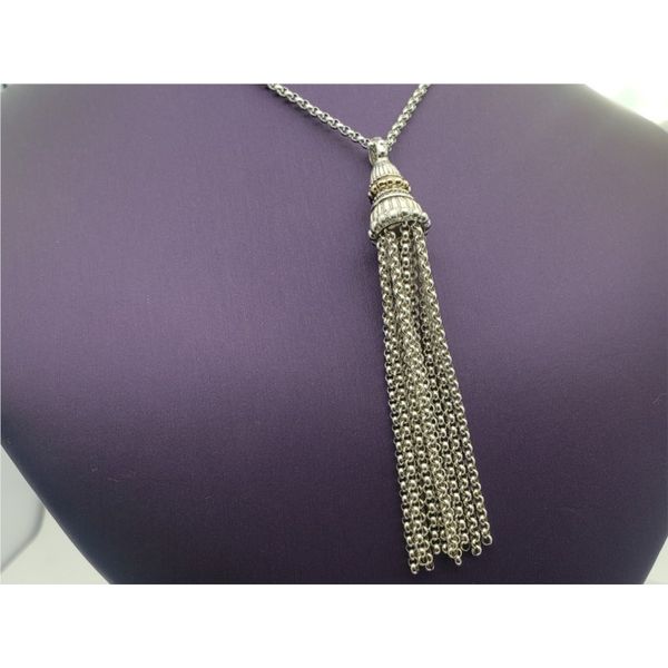 14k yellow gold and sterling silver tassel necklace Roberts Jewelers Jackson, TN