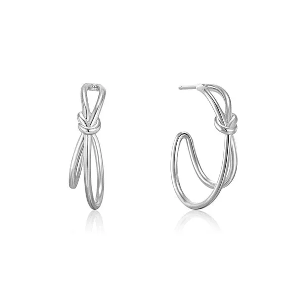 Silver Knot Stud Hoop Earrings Roberts Jewelers Jackson, TN