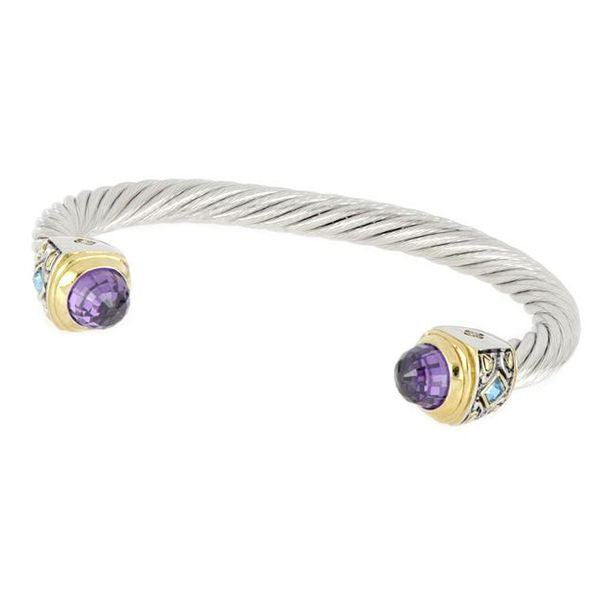 NOUVEAU LARGE WIRE CUFF WITH ACCENT STONE Roberts Jewelers Jackson, TN