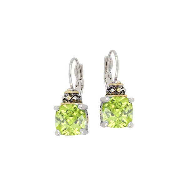 Anvil Collection Square Cut French Wire Earrings with peridot Roberts Jewelers Jackson, TN