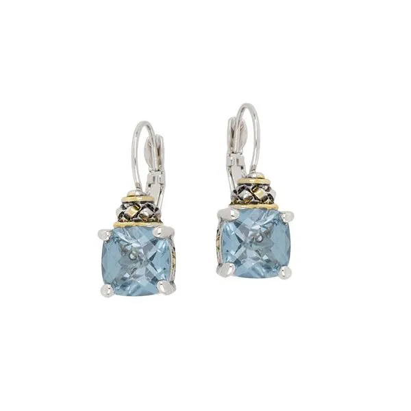 Anvil Collection Square Cut French Wire Earrings with aquamarine Roberts Jewelers Jackson, TN