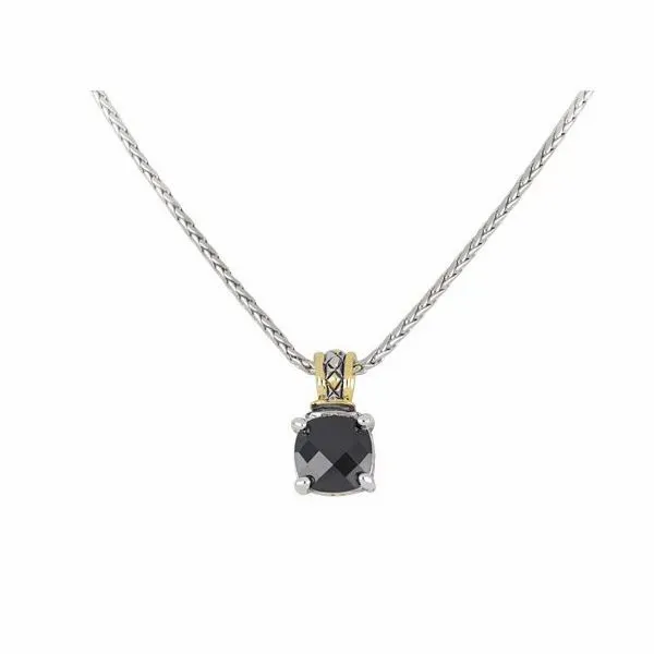 Beijos Cor 10x10mm Cushion Cut Pendant Necklace with black Roberts Jewelers Jackson, TN