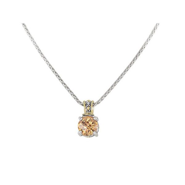 Beijos Cor 10mm Round Cut Pendant Necklace with Champagne stone Roberts Jewelers Jackson, TN