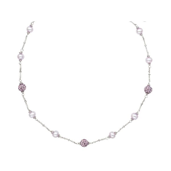 Sterling silver necklace with pearl and crystal Roberts Jewelers Jackson, TN