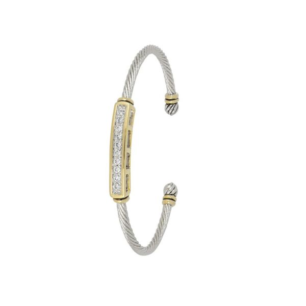 Celebration Petite Pavé Bar Wire Cuff Bracelet Roberts Jewelers Jackson, TN