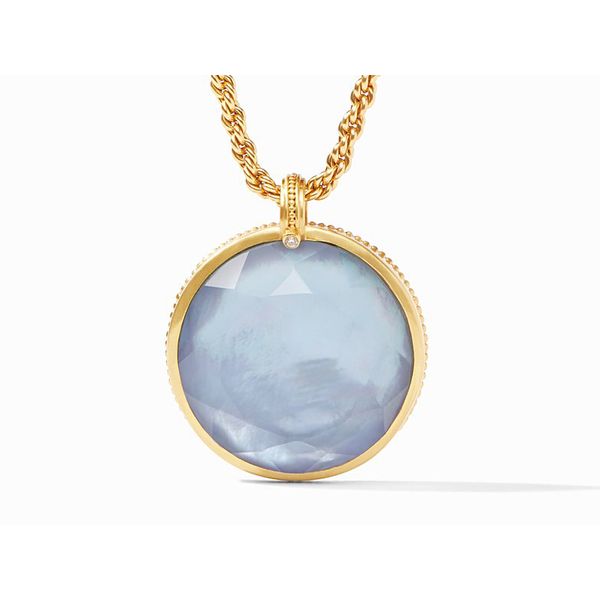 Coin Statement Pendant with Iridescent Chalcedony Blue Roberts Jewelers Jackson, TN