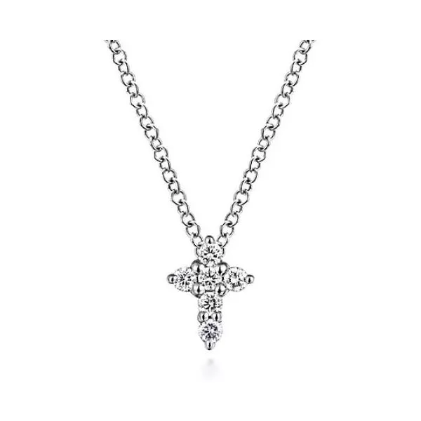 Inspirational Diamond Cross Pendant by Gabriel & Co. Root Jewelers Medford, OR