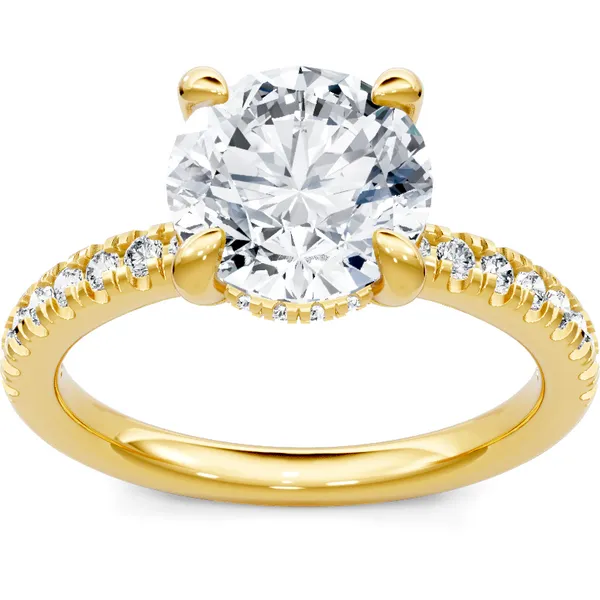 14Kt Yellow Gold Diamond .25ctw Petite Set Hidden Halo Semi Mount Ring S&E Jewelers Depew, NY