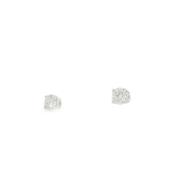 14K White Gold Diamond Stud Earrings Image 3 S&E Jewelers Depew, NY