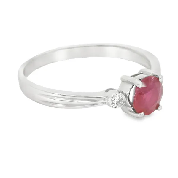 14 Karat White Gold Ruby Fashion Ring Image 2 S&E Jewelers Depew, NY