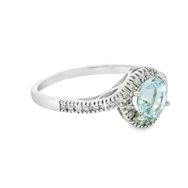 10 Karat White Gold Aquamarine Fashion Ring Image 2 S&E Jewelers Depew, NY