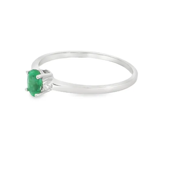 14Kt White Gold Emerald Fashion Ring Image 3 S&E Jewelers Depew, NY