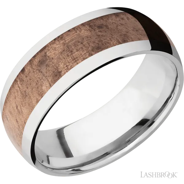 Cobalt Chrome Men's Wedding Band with Thuy Burl Wood Inlay S&E Jewelers Depew, NY