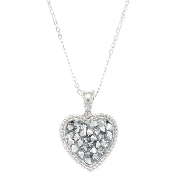 Sterling Silver Crystal Heart Necklace S&E Jewelers Depew, NY