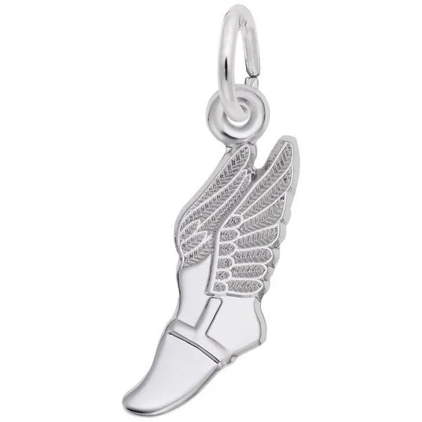 Lady's White Sterling Winged Shoe Pendant Segner's Jewelers Fredericksburg, TX