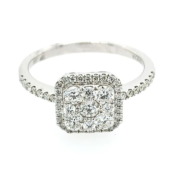 White Gold Diamond Cluster Engagement Ring Simones Jewelry, LLC Shrewsbury, NJ