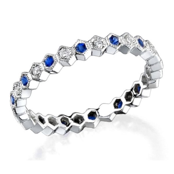 Sapphire & Diamond Stack Band Simones Jewelry, LLC Shrewsbury, NJ