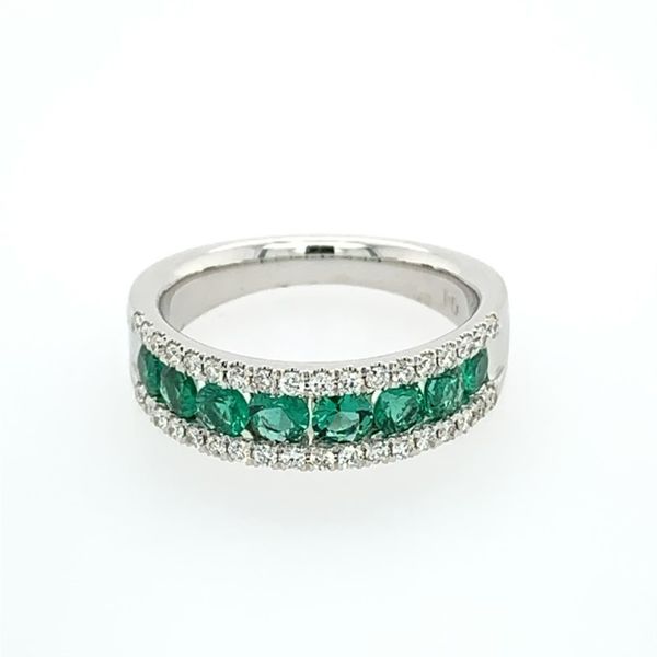 Emerald & Diamond Band Simones Jewelry, LLC Shrewsbury, NJ