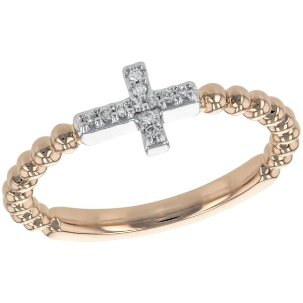 Rose Gold Diamond Cross Ring Simones Jewelry, LLC Shrewsbury, NJ