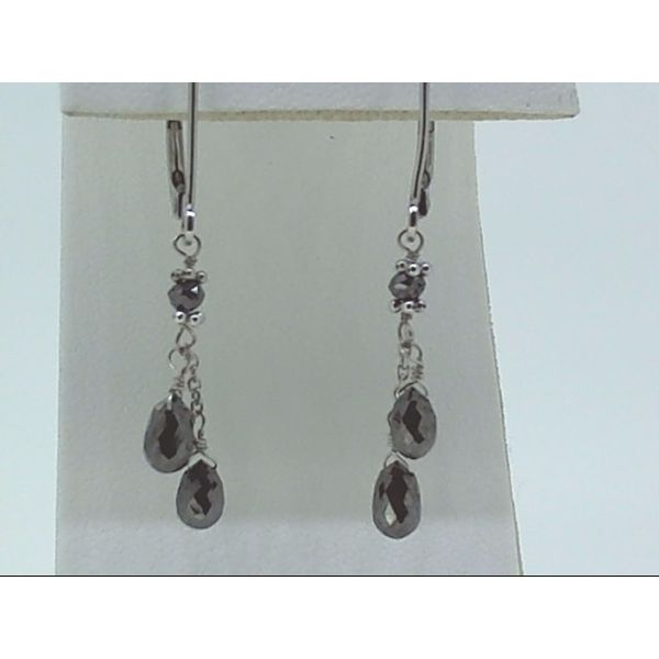 14K White Gold Black Diamond Drop Earrings Simones Jewelry, LLC Shrewsbury, NJ