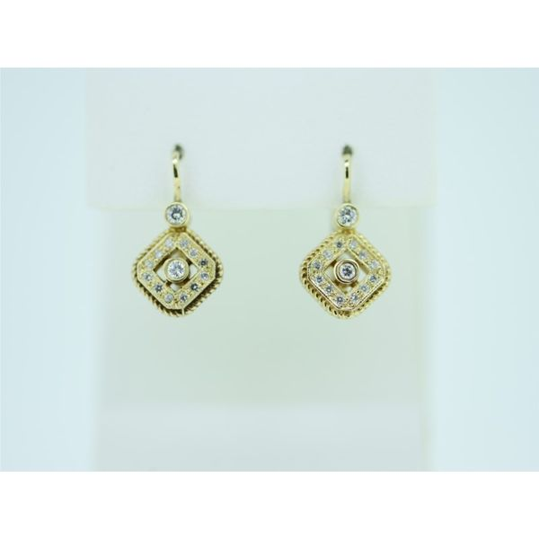 Diamond Etruscan Leverback Earrings Simones Jewelry, LLC Shrewsbury, NJ