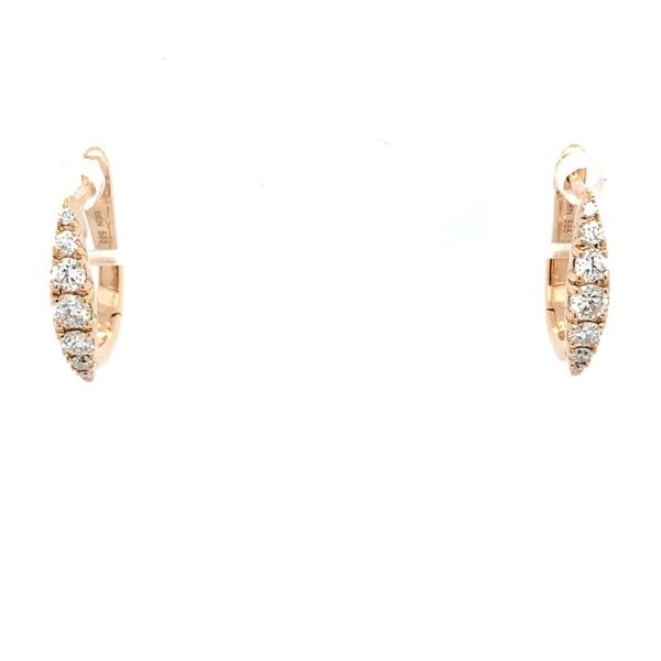 Rose Gold Diamond Huggies Simones Jewelry, LLC Shrewsbury, NJ