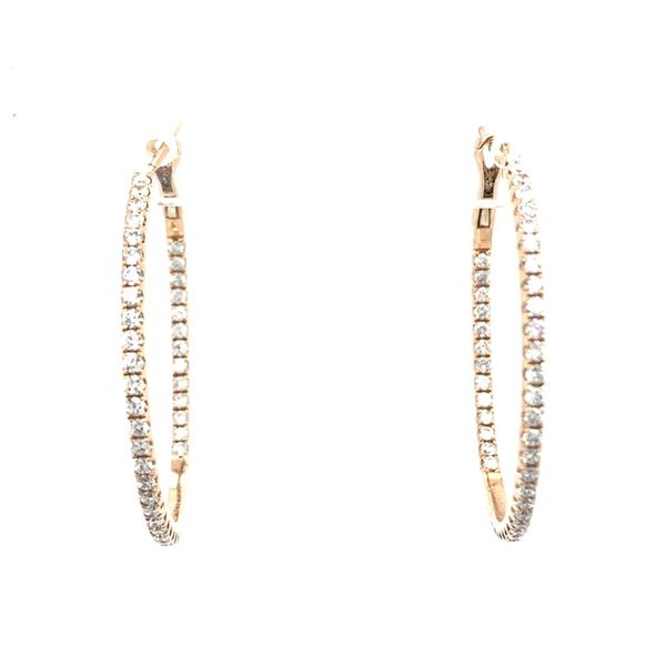 Rose Gold & Diamond Hoop Earrings Simones Jewelry, LLC Shrewsbury, NJ