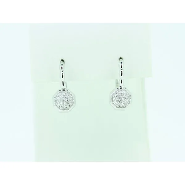 Diamond Hexagon Leverback Earrings Simones Jewelry, LLC Shrewsbury, NJ