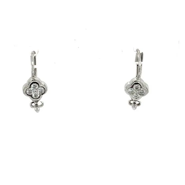 Diamond Fleur De Lis Earrings Simones Jewelry, LLC Shrewsbury, NJ