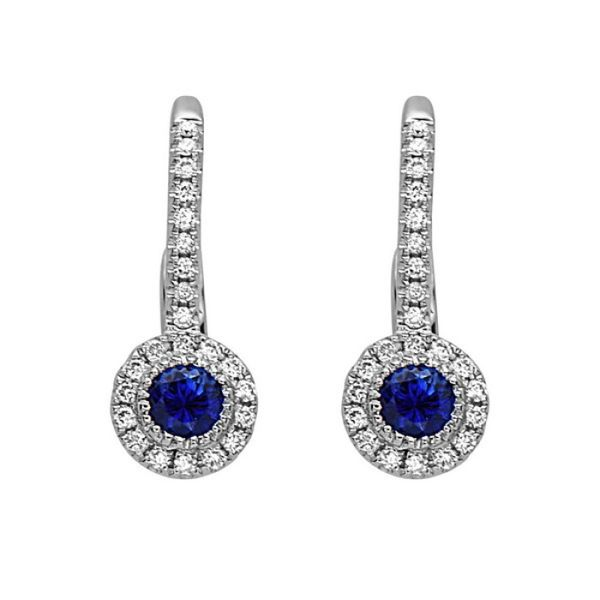 Sapphire & Diamond Leverback earrings Simones Jewelry, LLC Shrewsbury, NJ