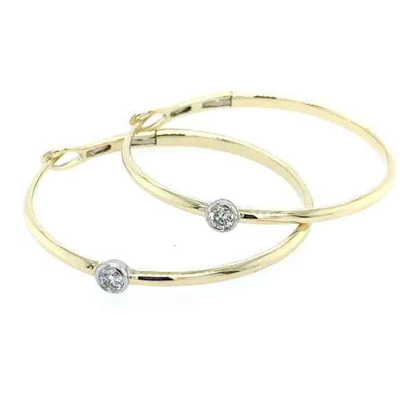 Diamond Bezel Hoop Earrings Image 2 Simones Jewelry, LLC Shrewsbury, NJ