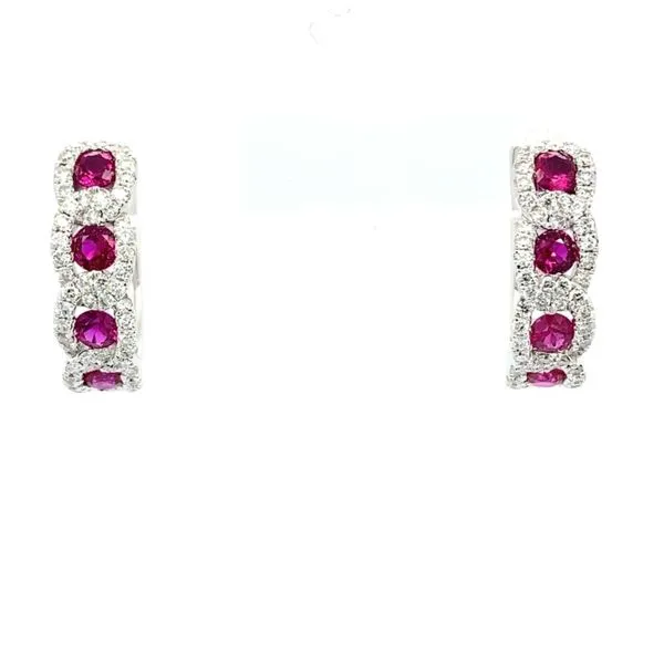 Ruby and Diamond Hoops Simones Jewelry, LLC Shrewsbury, NJ