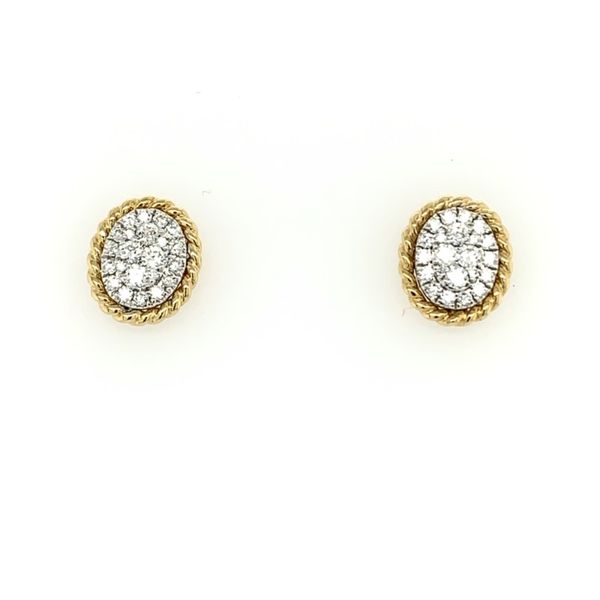 Two Tone Diamond Earrings Simones Jewelry, LLC Shrewsbury, NJ