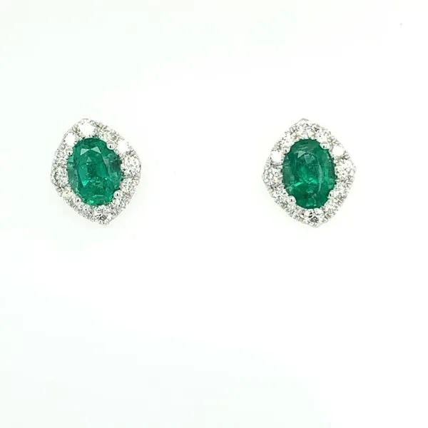 Diamond and Emerald Studs Simones Jewelry, LLC Shrewsbury, NJ