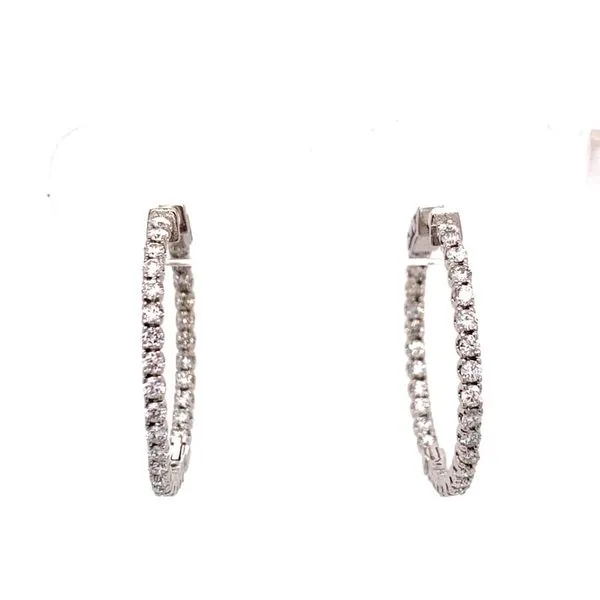 Diamond Hoops Image 2 Simones Jewelry, LLC Shrewsbury, NJ