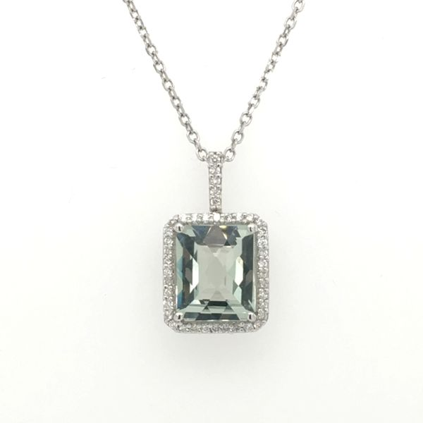 Green Amethyst & Diamond Pendant Simones Jewelry, LLC Shrewsbury, NJ