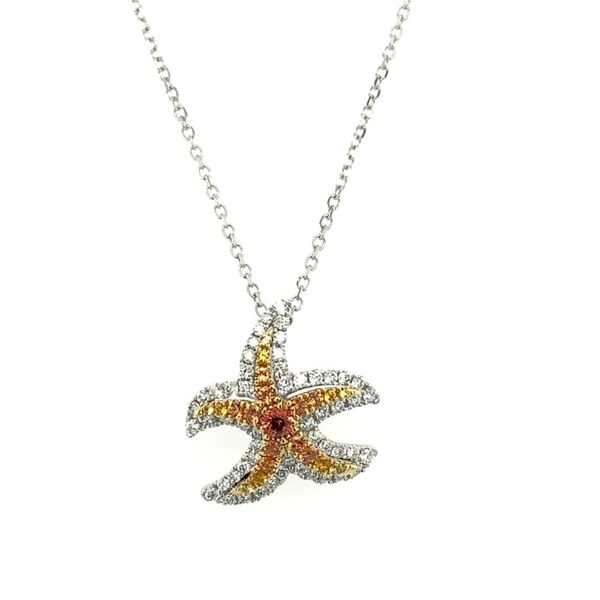 Diamond & Yellow Sapphire Starfish Pendant Simones Jewelry, LLC Shrewsbury, NJ