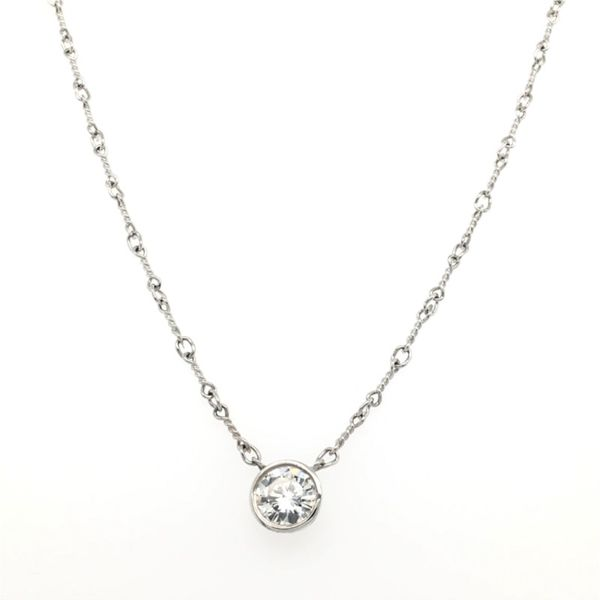 Diamond Solitaire Bezel on Bone Chain Simones Jewelry, LLC Shrewsbury, NJ