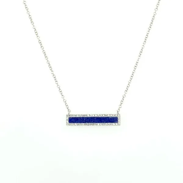 Lapis & Diamond Bar Necklace Simones Jewelry, LLC Shrewsbury, NJ