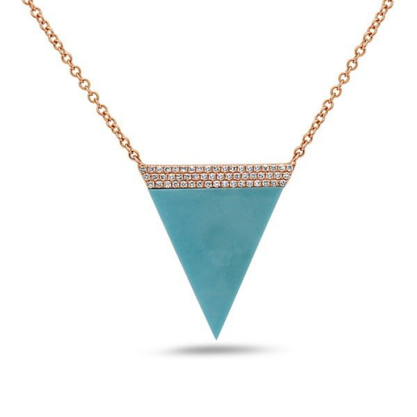 Amazonite & Diamond Triangle Necklace Simones Jewelry, LLC Shrewsbury, NJ