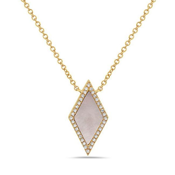 Diamond & Mother of Pearl Necklace Simones Jewelry, LLC Shrewsbury, NJ