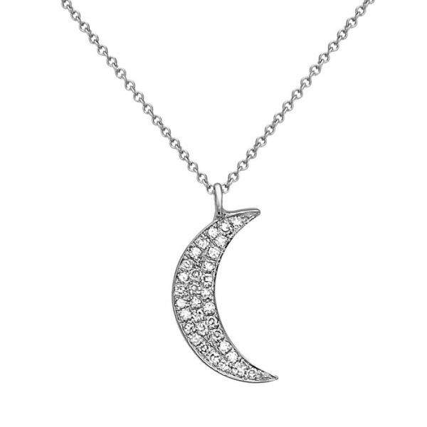 Diamond Crescent Moon Necklace Simones Jewelry, LLC Shrewsbury, NJ