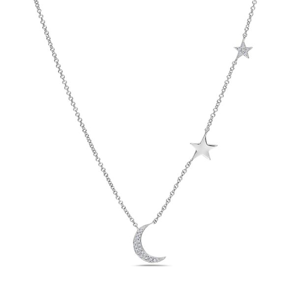 Diamond Moon & Stars Necklace Simones Jewelry, LLC Shrewsbury, NJ