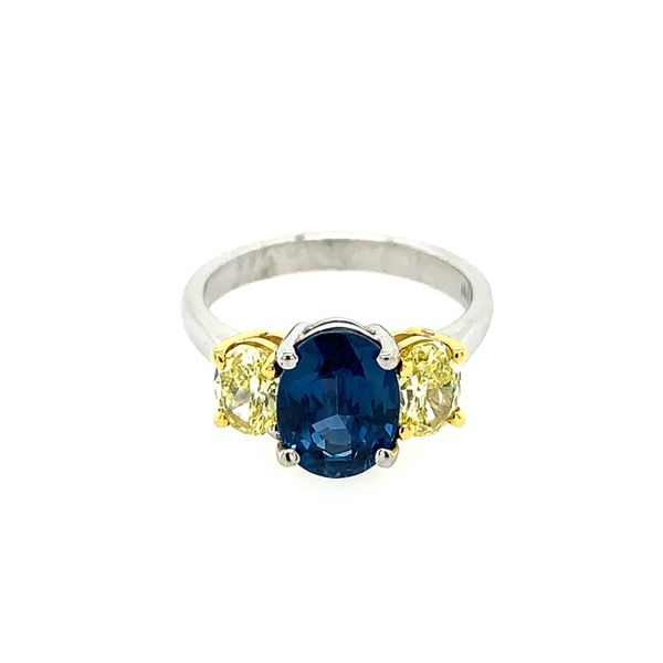 Sapphire and Fancy Yellow Diamond Ring Simones Jewelry, LLC Shrewsbury, NJ