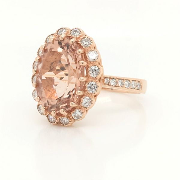Rose Gold Morganite & Diamond Ring Image 2 Simones Jewelry, LLC Shrewsbury, NJ