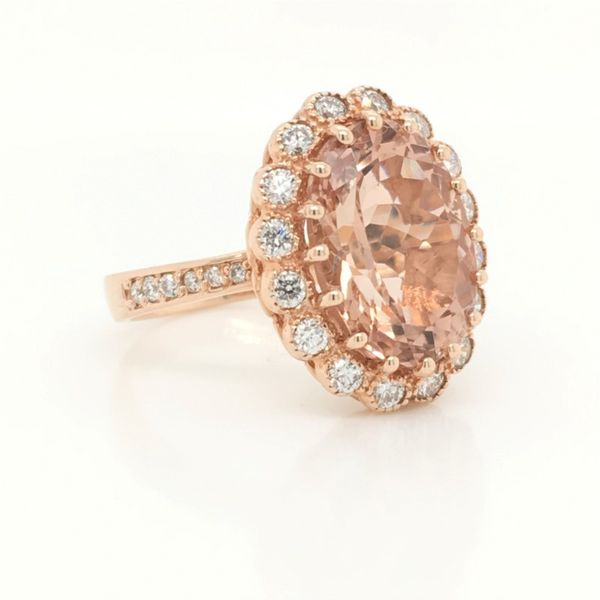 Rose Gold Morganite & Diamond Ring Image 3 Simones Jewelry, LLC Shrewsbury, NJ