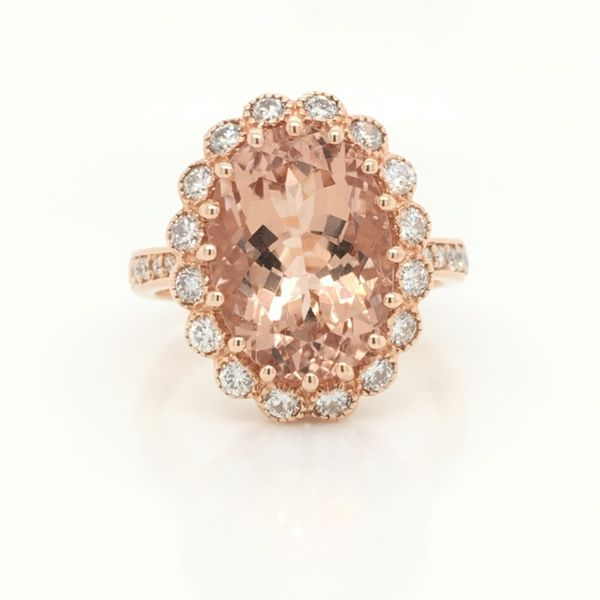 Rose Gold Morganite & Diamond Ring Simones Jewelry, LLC Shrewsbury, NJ