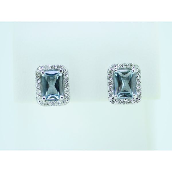 Aquamarine & Diamond Earrings Simones Jewelry, LLC Shrewsbury, NJ